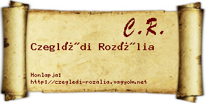 Czeglédi Rozália névjegykártya